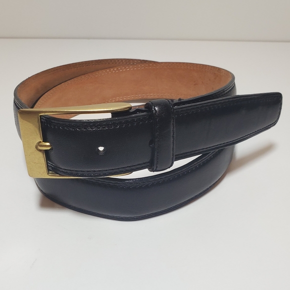 Italian Leather Belt with Brass Buckle
